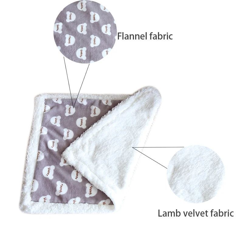 KFX-4753213 Warm Thick Lamb Fleece Pet Blanket - Soft Flannel Cushion for Dogs and Cats in Various Sizes