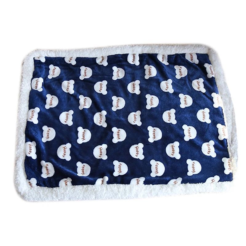 KFX-4753213 Warm Thick Lamb Fleece Pet Blanket - Soft Flannel Cushion for Dogs and Cats in Various Sizes