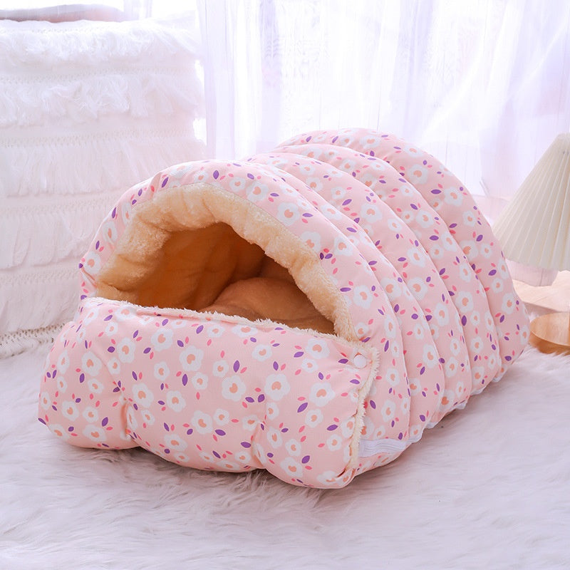 KFX-4756413 Cozy Removable Cat Nest Bed in Assorted Floral Designs for Cats Up to 15kg