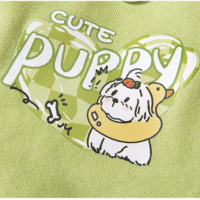 KFX-4756925 Cute Cartoon Dog Hoodie with Drawstring and Hood for Small and Medium Pets
