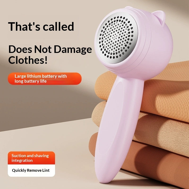KFX-4757949 Rechargeable Portable Fur and Lint Remover for Clothes - Small Cat Hair Removal Tool in Pink Purple and Cream