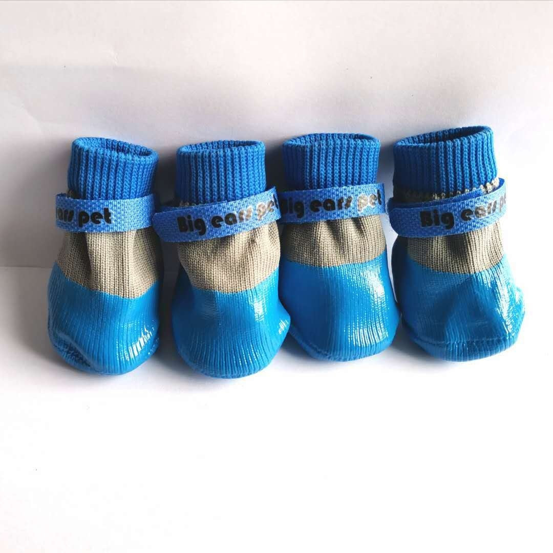 KFX-4758973 Pet Dog Waterproof Non-Slip Shoe Covers - Soft Bottom Anti-Scratch Protection for Small to Medium Dogs