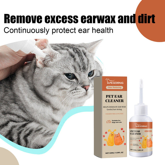 KFX-4759997 Ear Mite and Earwax Cleaner with Deodorizing Drops for Pets, 50ml