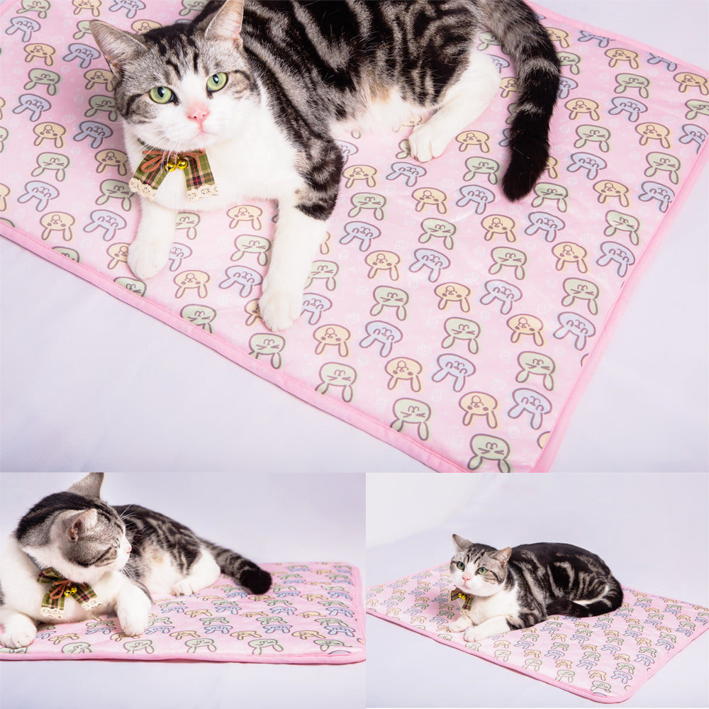 KFX-4762173 Cooling Pet Mat for Dogs and Cats - Portable Ice Blanket for Summer Use, Cotton Material in Blue and Pink