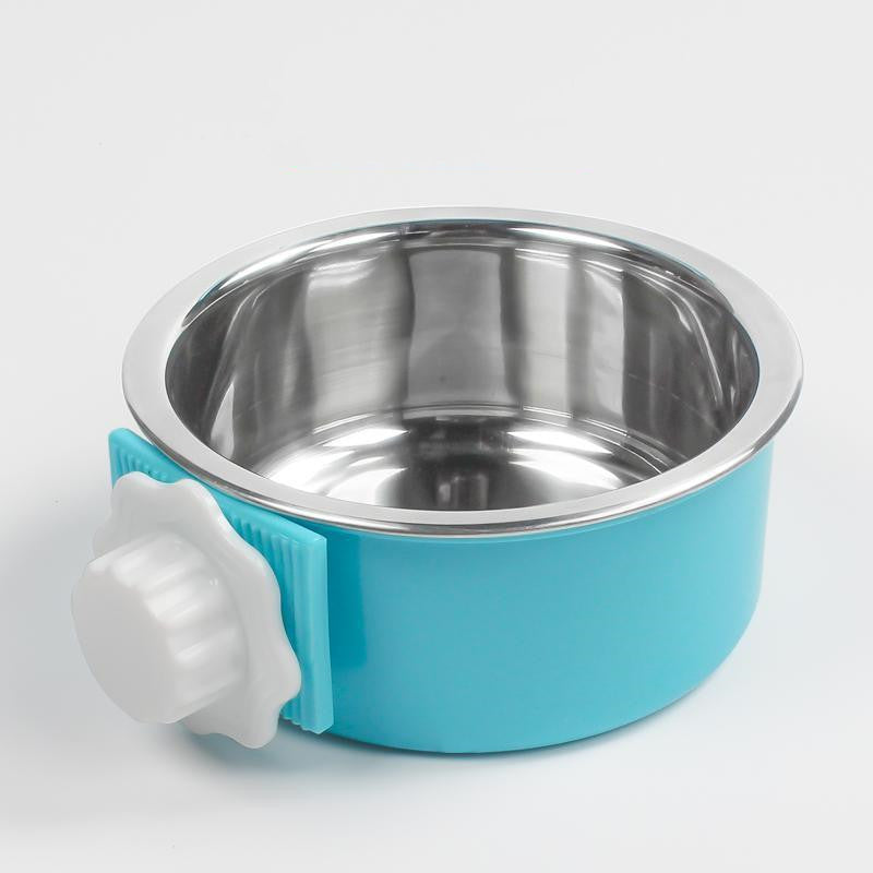 KFX-4762301 Hanging Stainless Steel Dog and Cat Bowl with Anti-Tipping Design - Available in Small and Large Sizes