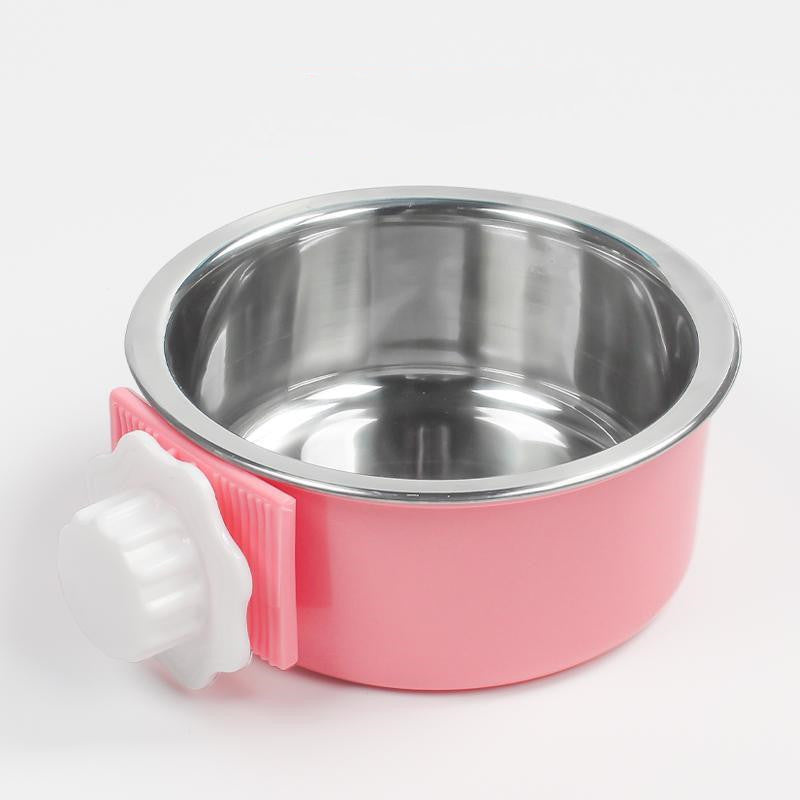 KFX-4762301 Hanging Stainless Steel Dog and Cat Bowl with Anti-Tipping Design - Available in Small and Large Sizes