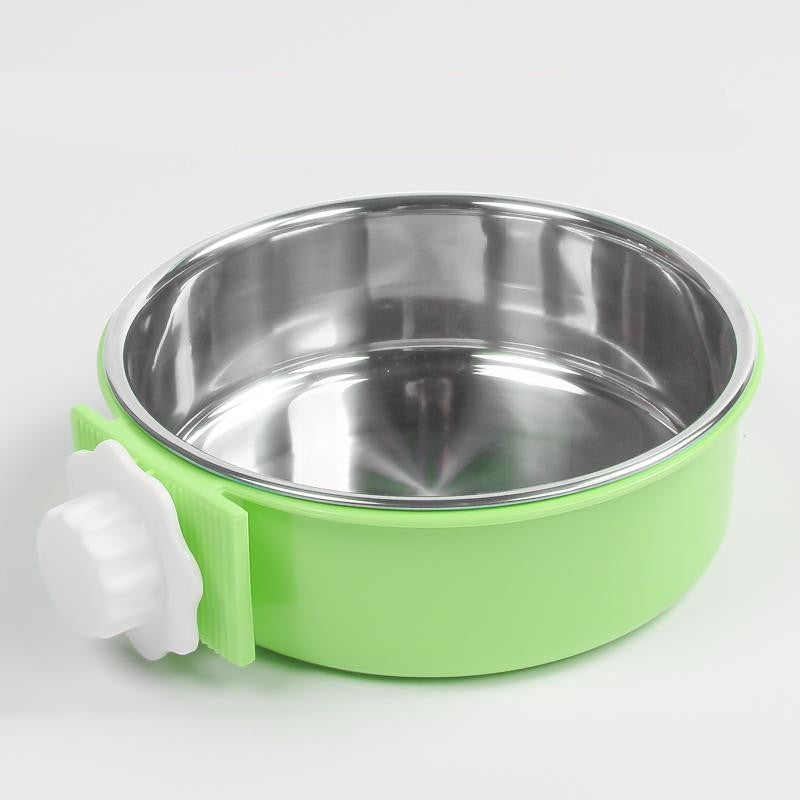 KFX-4762301 Hanging Stainless Steel Dog and Cat Bowl with Anti-Tipping Design - Available in Small and Large Sizes