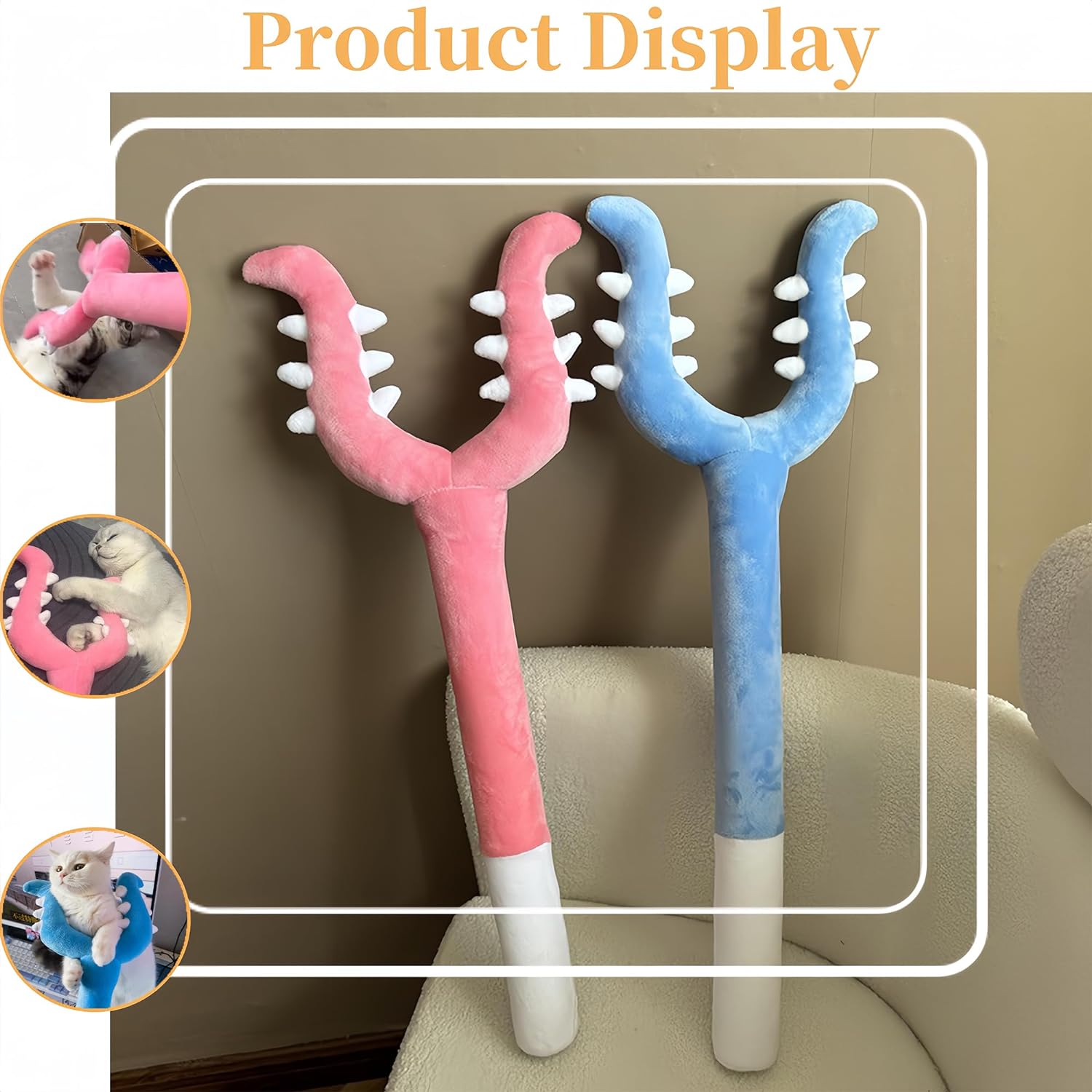 KFX-4765373 Interactive Plush Cat Wand Toy for Indoor Cats – Fun and Engaging Pet Play Instrument