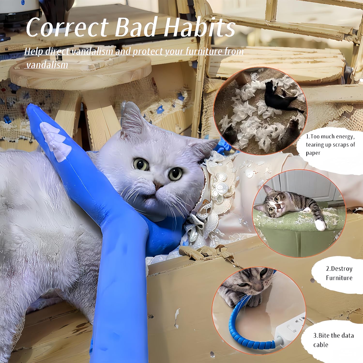 KFX-4765373 Interactive Plush Cat Wand Toy for Indoor Cats – Fun and Engaging Pet Play Instrument