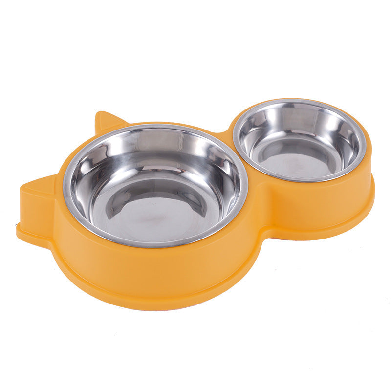 KFX-4768061 Automatic Double Bowl Pet Water Dispenser - Cat Ear Design in Pink, Blue, Yellow, and Green