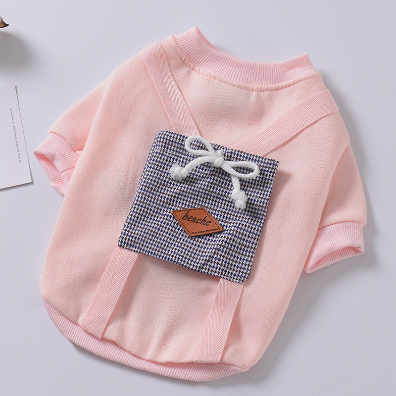 KFX-4768445 Casual Hooded Sweater with Pockets for Dogs in Light Blue, Navy Blue, and Pink