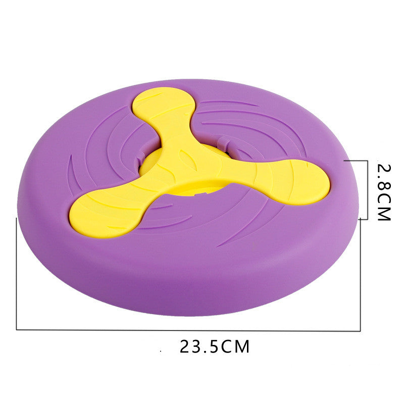 KFX-4768701 Durable Bite-Resistant UFO Toy for Pet Training - Plastic, 23.5cm Diameter, Purple & Green