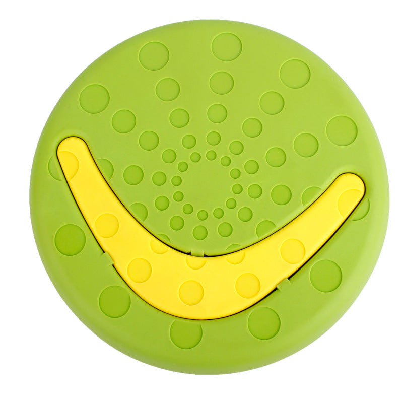 KFX-4768701 Durable Bite-Resistant UFO Toy for Pet Training - Plastic, 23.5cm Diameter, Purple & Green