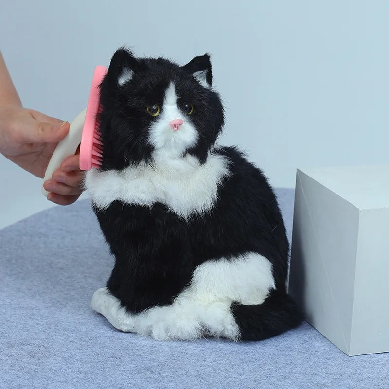 KFX-4771133 Small Pet Grooming Tool for Rabbits, Guinea Pigs, and Chinchillas - Silicone Fur Comb and Trimmer