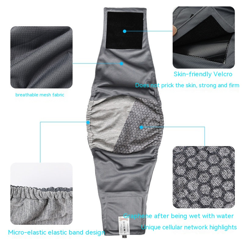 KFX-4771517 Men's Graphene Dog Diaper Bellyband - Comfortable, Casual Design in Black and Gray, Sizes XS-2XL