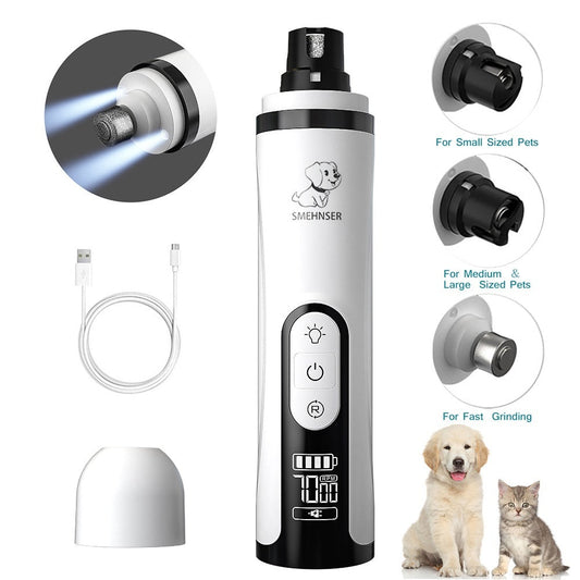 KFX-4771645 3-Speed LED Electric Nail Trimming Device for Dogs with Dust Collection