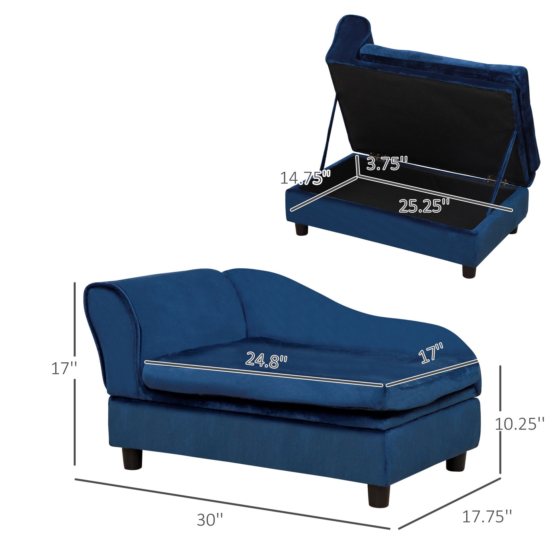 KFX-4772285 Cozy Pet Sofa Bed with Storage for Cats and Small Dogs