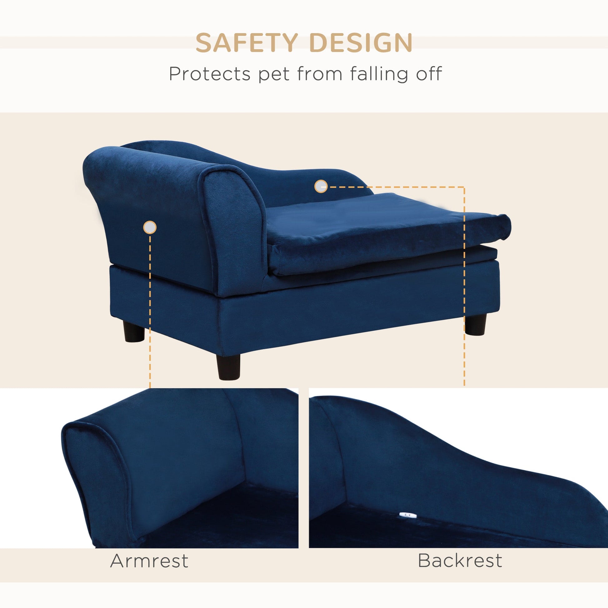 KFX-4772285 Cozy Pet Sofa Bed with Storage for Cats and Small Dogs