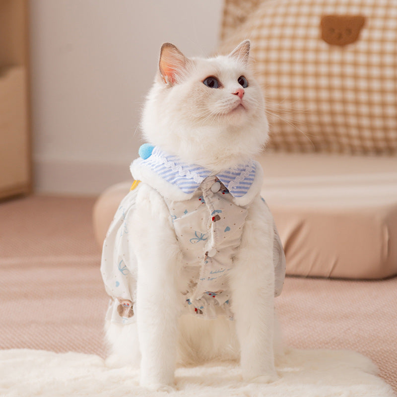 KFX-4772413 Cozy Autumn and Winter Pet Apparel for Small Dogs and Cats: Warm Skirts and Stylish Outdoor Wear