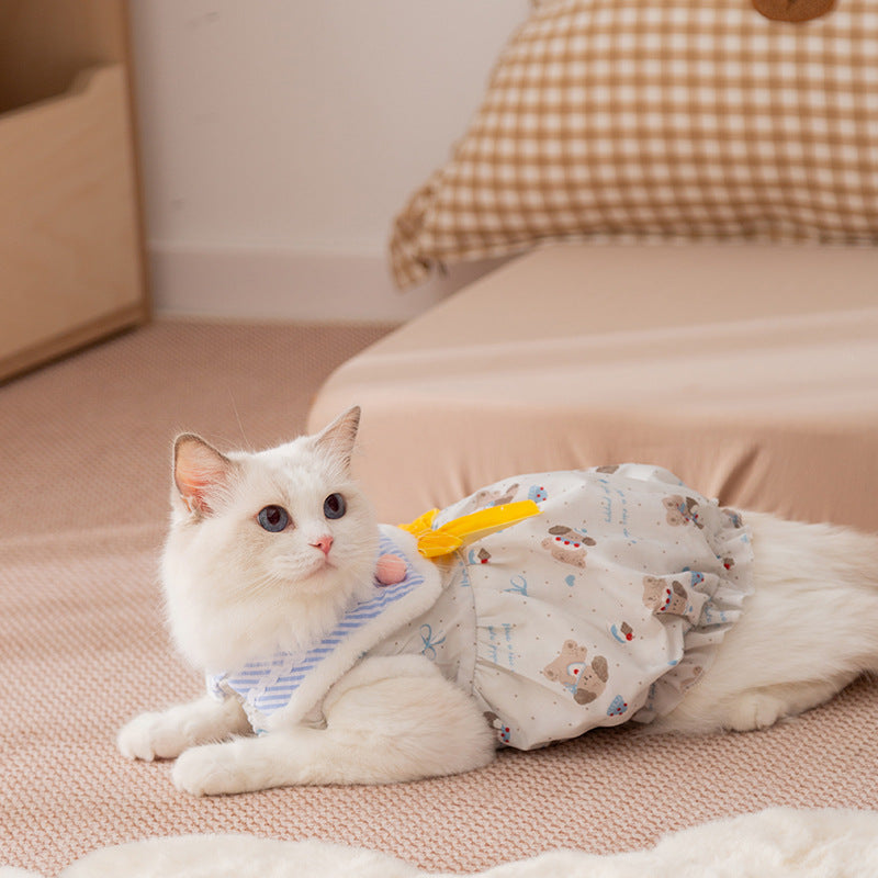 KFX-4772413 Cozy Autumn and Winter Pet Apparel for Small Dogs and Cats: Warm Skirts and Stylish Outdoor Wear
