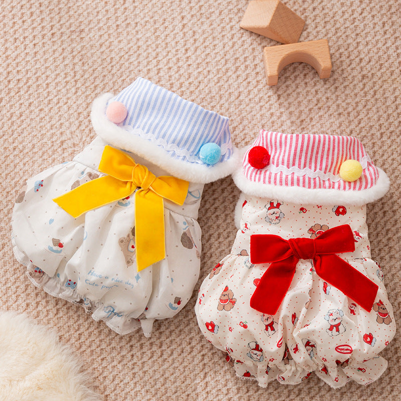 KFX-4772413 Cozy Autumn and Winter Pet Apparel for Small Dogs and Cats: Warm Skirts and Stylish Outdoor Wear