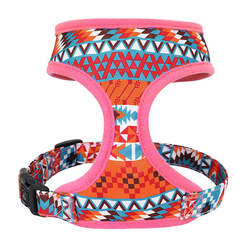 KFX-4772925 Trendy Breathable Chest Strap Harness for Small and Medium Dogs - Available in Blue, Purple, and Orange
