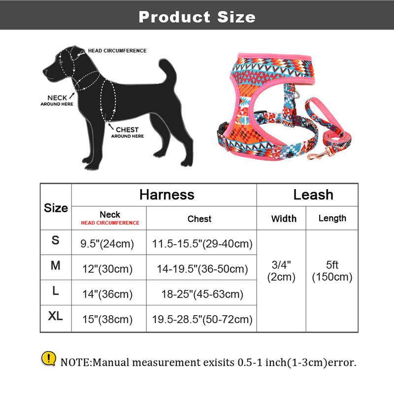 KFX-4772925 Trendy Breathable Chest Strap Harness for Small and Medium Dogs - Available in Blue, Purple, and Orange