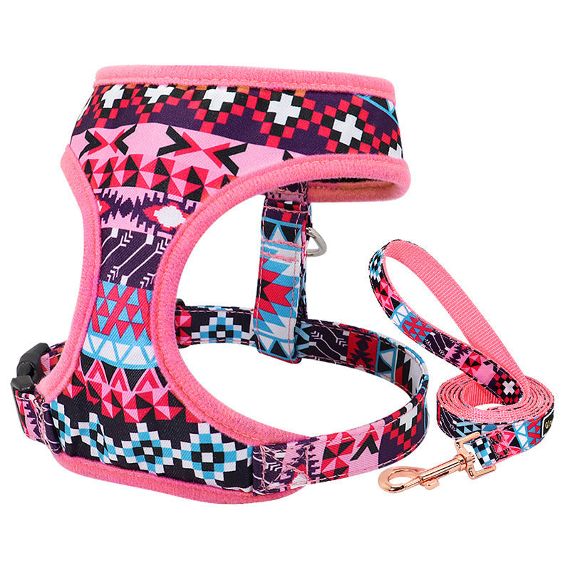 KFX-4772925 Trendy Breathable Chest Strap Harness for Small and Medium Dogs - Available in Blue, Purple, and Orange