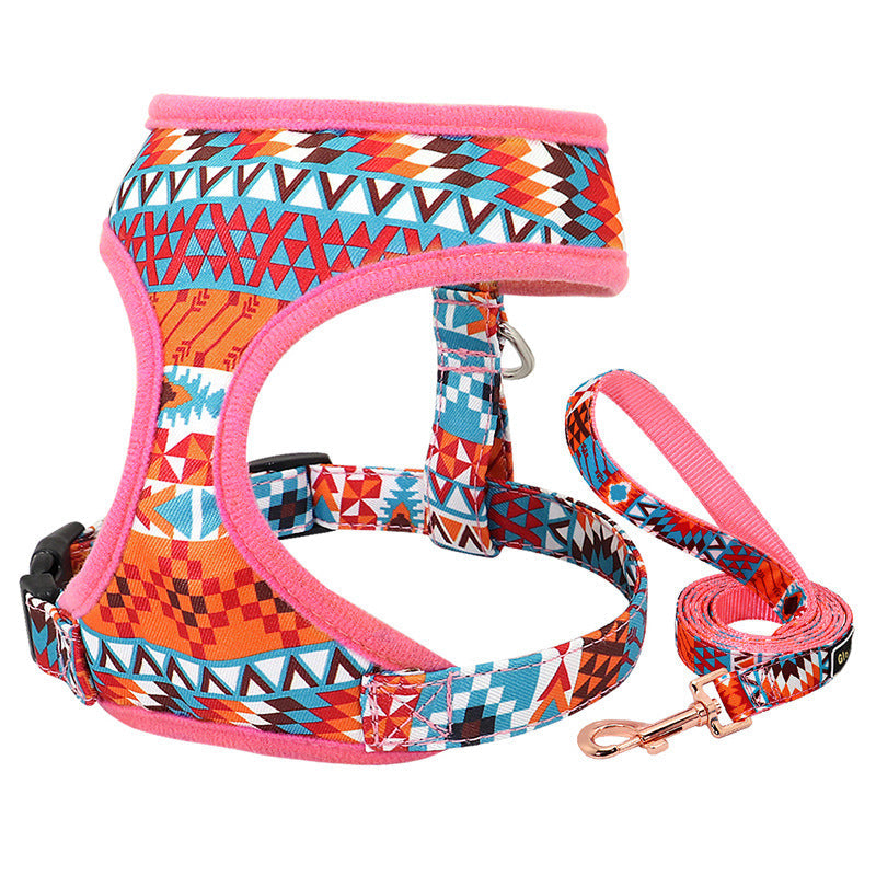 KFX-4772925 Trendy Breathable Chest Strap Harness for Small and Medium Dogs - Available in Blue, Purple, and Orange