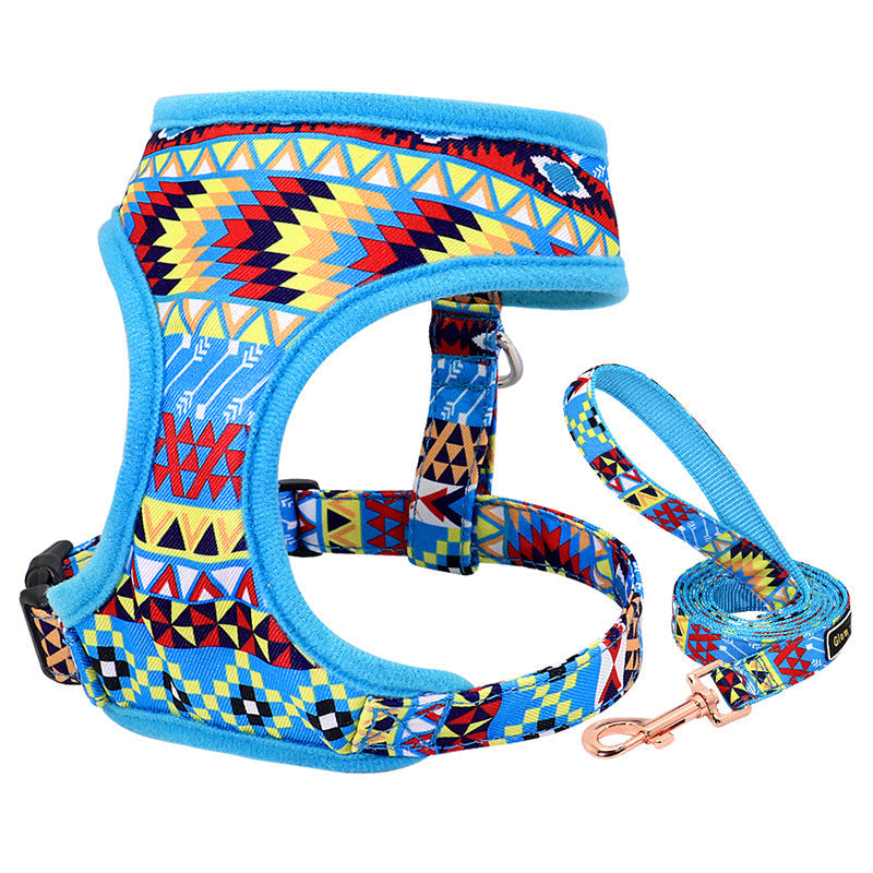 KFX-4772925 Trendy Breathable Chest Strap Harness for Small and Medium Dogs - Available in Blue, Purple, and Orange