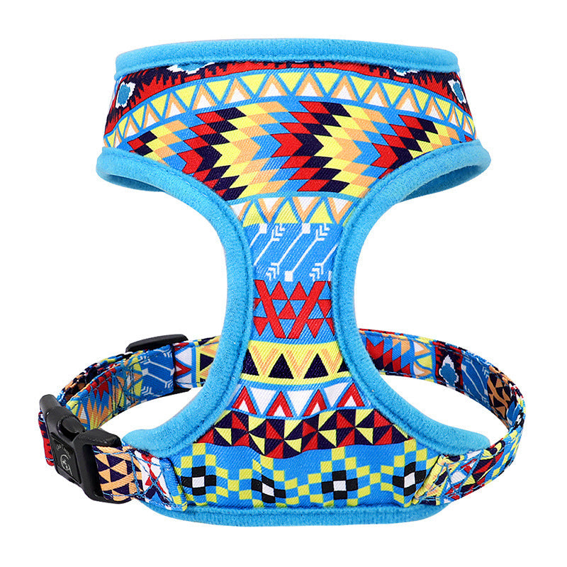 KFX-4772925 Trendy Breathable Chest Strap Harness for Small and Medium Dogs - Available in Blue, Purple, and Orange