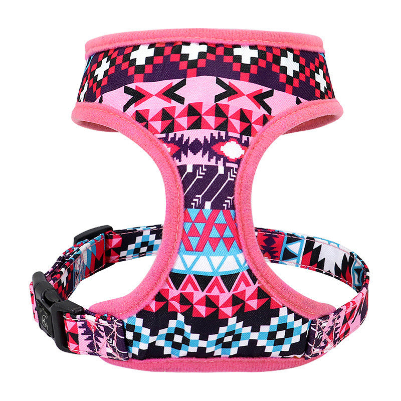 KFX-4772925 Trendy Breathable Chest Strap Harness for Small and Medium Dogs - Available in Blue, Purple, and Orange
