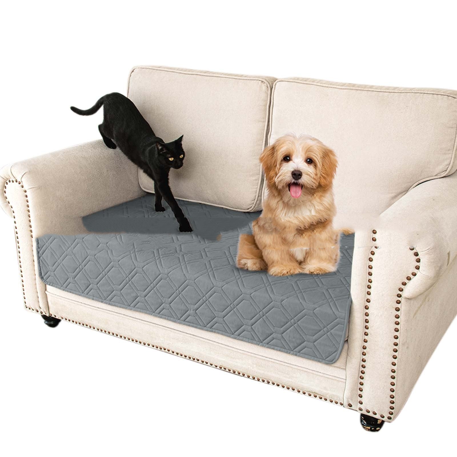 KFX-4775485 Double-Sided Waterproof Pet Sofa Cushion in Dark Gray, Light Gray, and Khaki Beige - Multiple Sizes Available