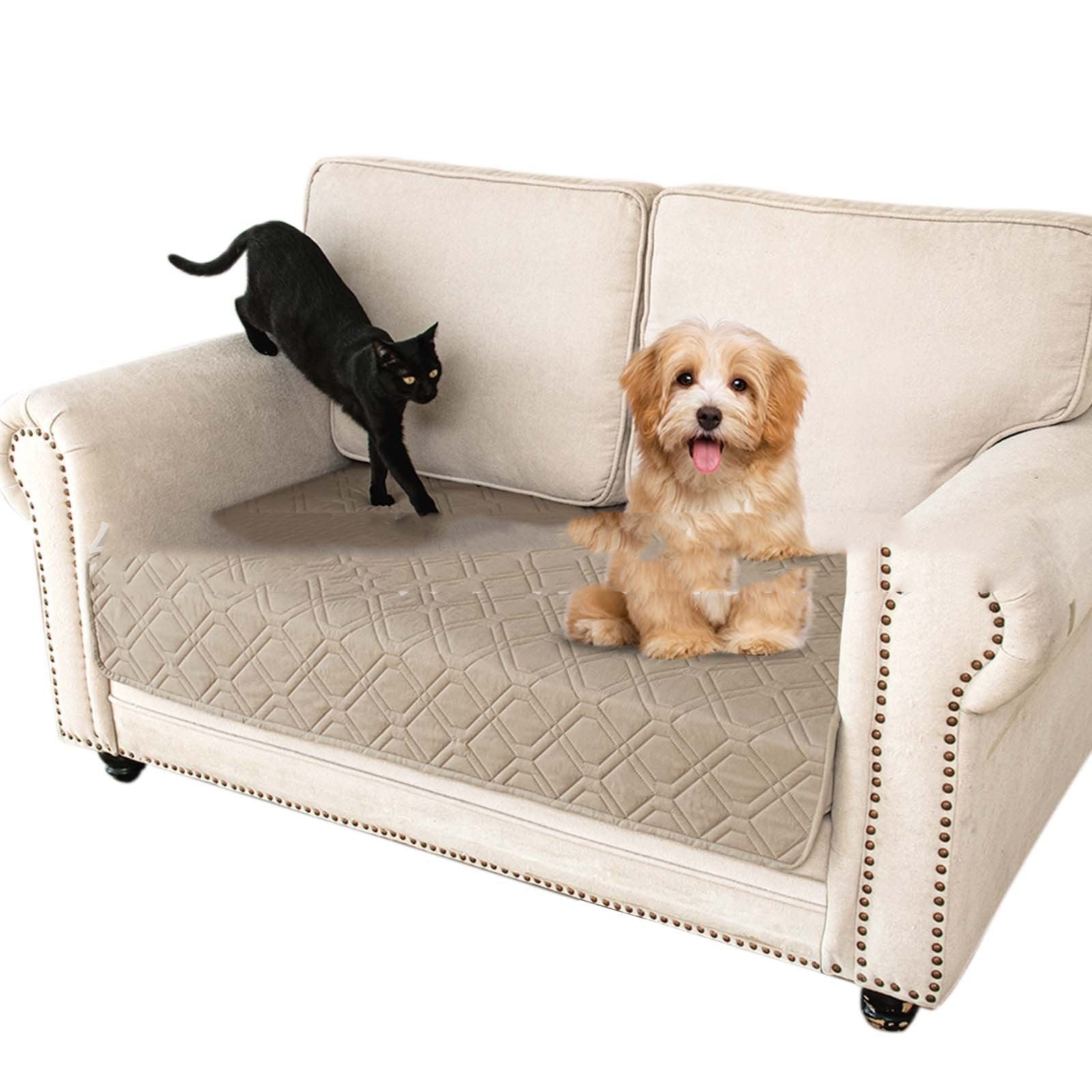 KFX-4775485 Double-Sided Waterproof Pet Sofa Cushion in Dark Gray, Light Gray, and Khaki Beige - Multiple Sizes Available
