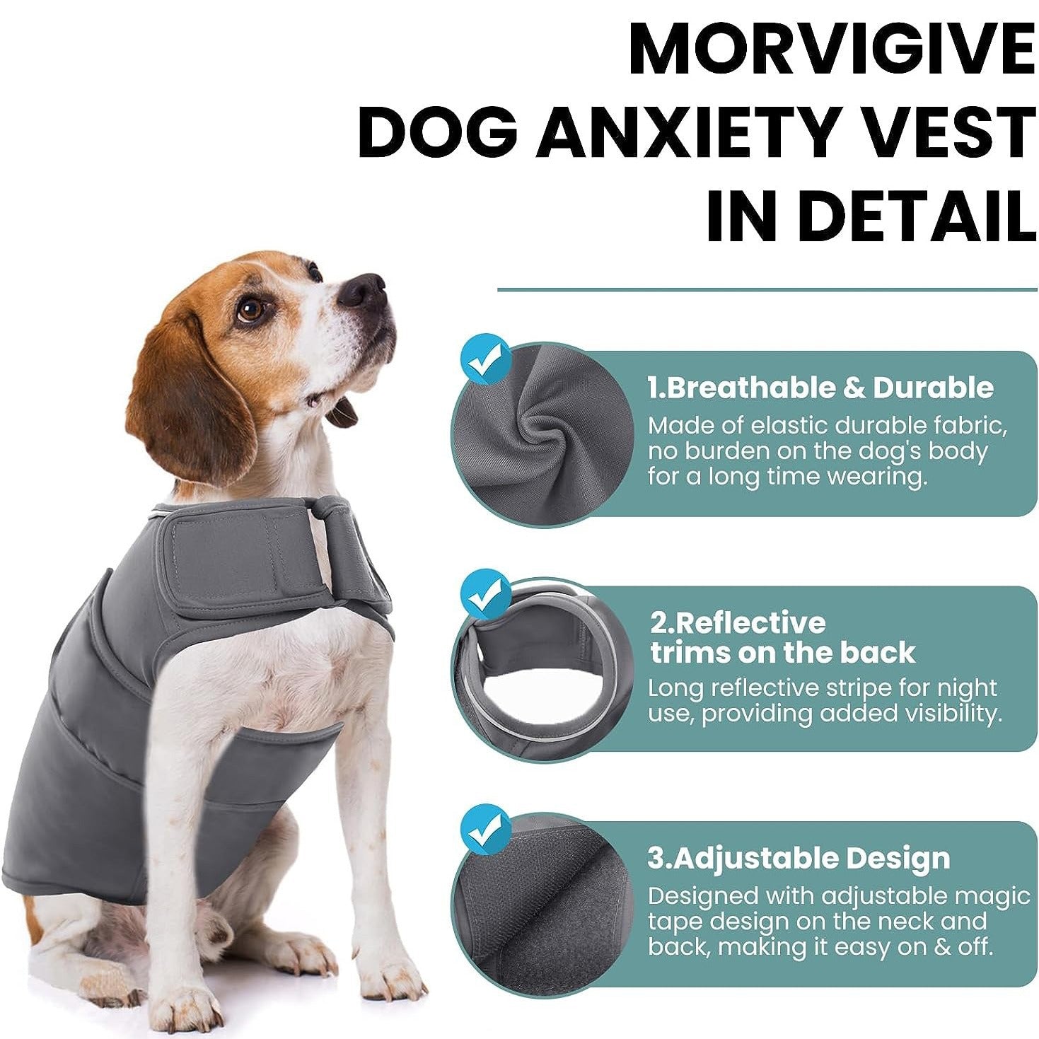 KFX-4775997 Dog Anxiety Relief Vest with Shock Protection Features for Comfortable Fit