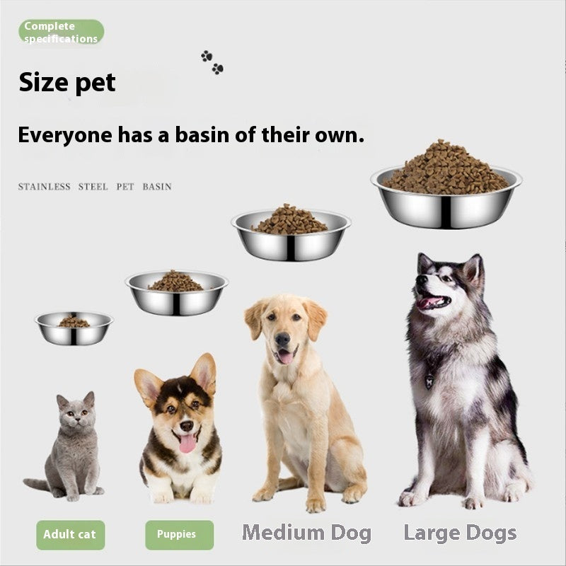 KFX-4777405 Stainless Steel Pet Bowl - Non-slip Easy to Clean Dog Feeder in Various Sizes