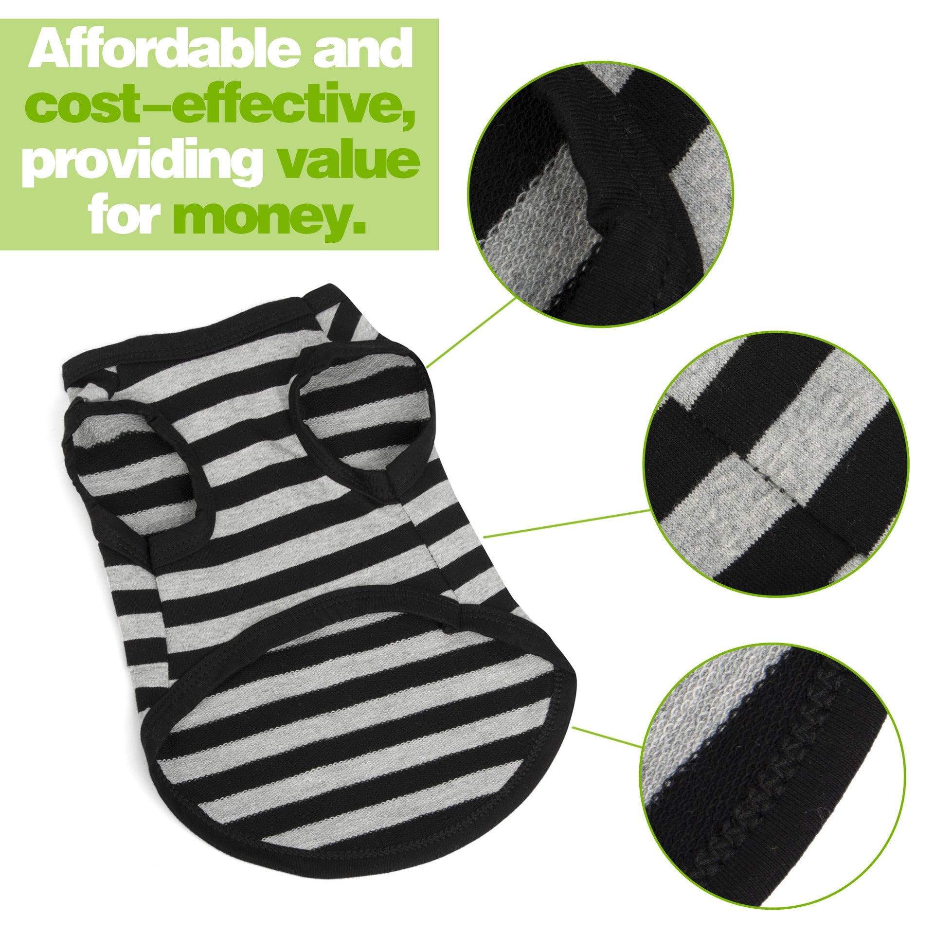 KFX-4779197 Cotton Striped Summer Vest for Dogs - Lightweight and Casual Pet Clothing
