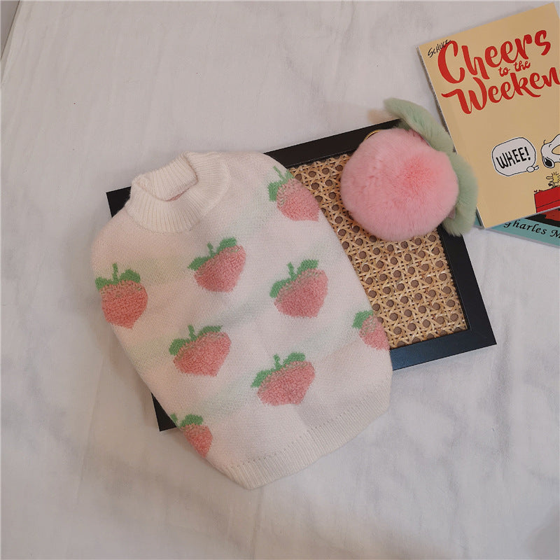 KFX-4779965 Casual Cotton Sweater in Cute Peach Print for Dogs and Cats