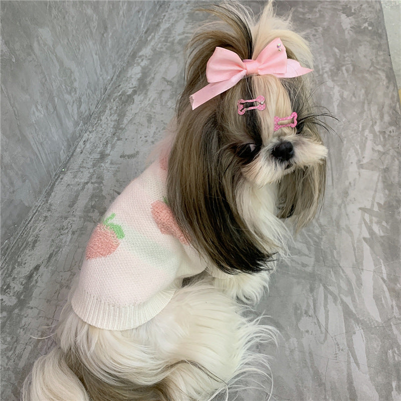 KFX-4779965 Casual Cotton Sweater in Cute Peach Print for Dogs and Cats