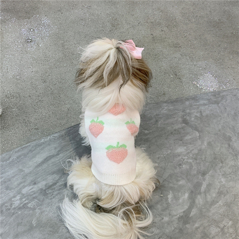 KFX-4779965 Casual Cotton Sweater in Cute Peach Print for Dogs and Cats