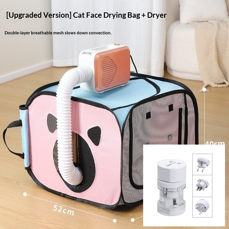 KFX-4781245 Cat Drying Cabinet with Quiet Hair Dryer - Purple & Blue Options Available