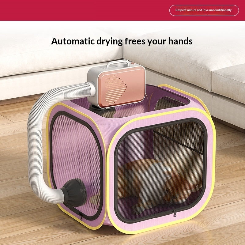 KFX-4781245 Cat Drying Cabinet with Quiet Hair Dryer - Purple & Blue Options Available