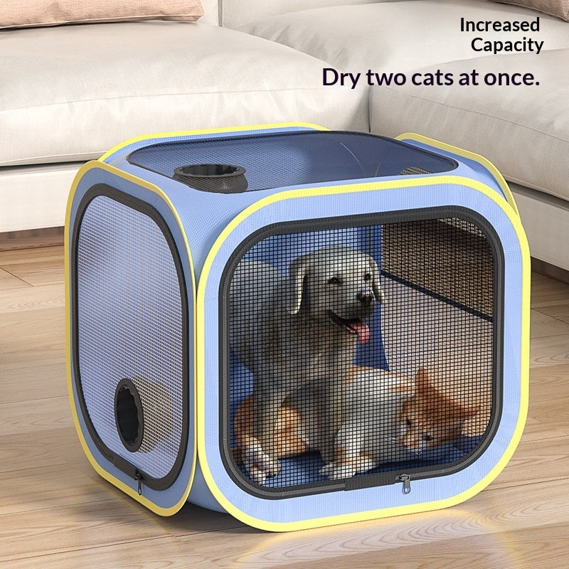 KFX-4781245 Cat Drying Cabinet with Quiet Hair Dryer - Purple & Blue Options Available