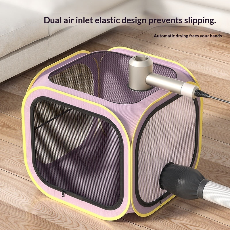 KFX-4781245 Cat Drying Cabinet with Quiet Hair Dryer - Purple & Blue Options Available