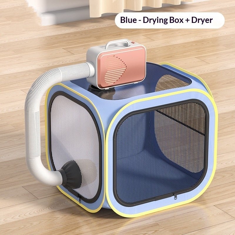 KFX-4781245 Cat Drying Cabinet with Quiet Hair Dryer - Purple & Blue Options Available