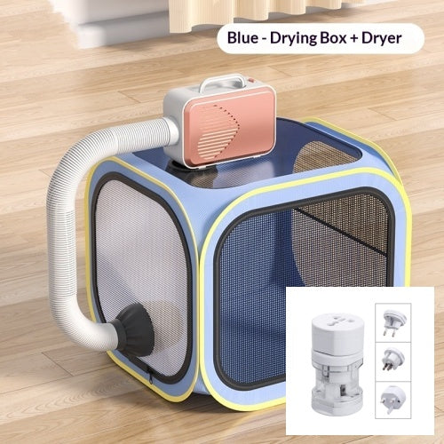 KFX-4781245 Cat Drying Cabinet with Quiet Hair Dryer - Purple & Blue Options Available