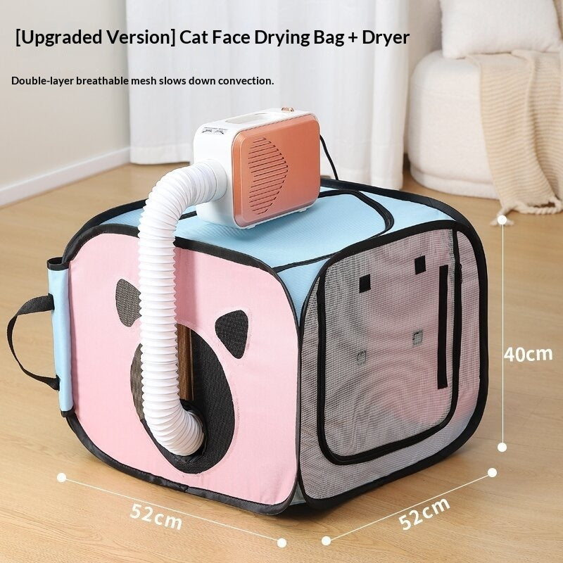 KFX-4781245 Cat Drying Cabinet with Quiet Hair Dryer - Purple & Blue Options Available