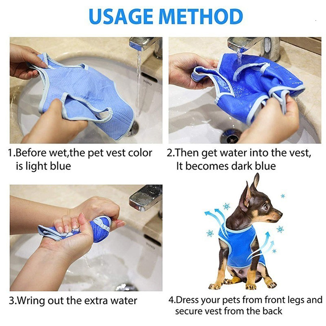 KFX-4781757 Cooling Vest for Dogs and Cats - Summer Pet Clothes for Heat Relief, Lightweight and Breathable Design