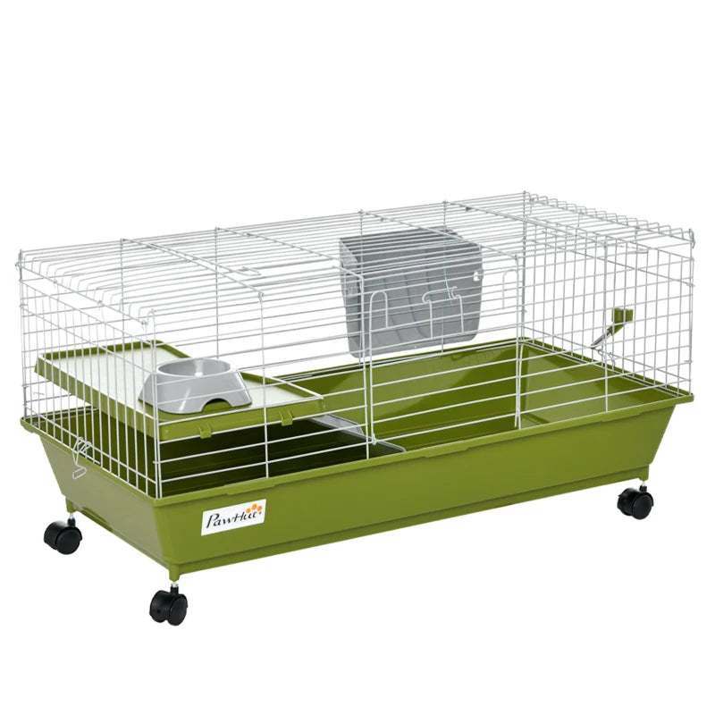 KFX-4783037 Spacious Multi-Level Small Animal Cage with Ramp and Feeder - Ideal for Rabbits, Guinea Pigs, and Chinchillas