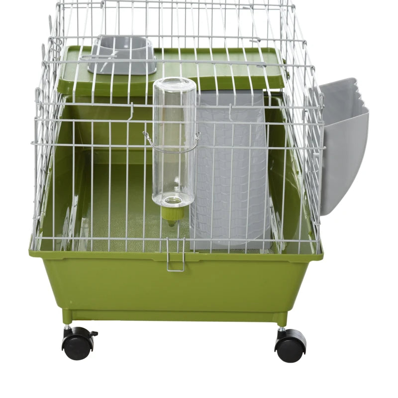 KFX-4783037 Spacious Multi-Level Small Animal Cage with Ramp and Feeder - Ideal for Rabbits, Guinea Pigs, and Chinchillas
